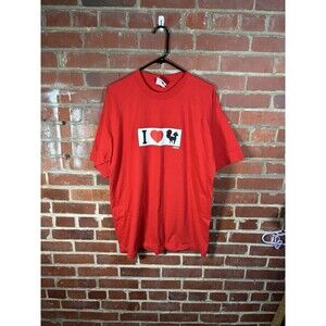 Vintage 90s Pornstar Clothing Red Shirt Skateboarding Skater USA Made Adult XL